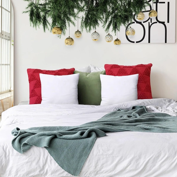 Luxe Home International Luxe Home Cushion Filler 16 inch x 16 inch for Sofa Cushion Covers - White, Pack of 3 - 40x40 Cm, White