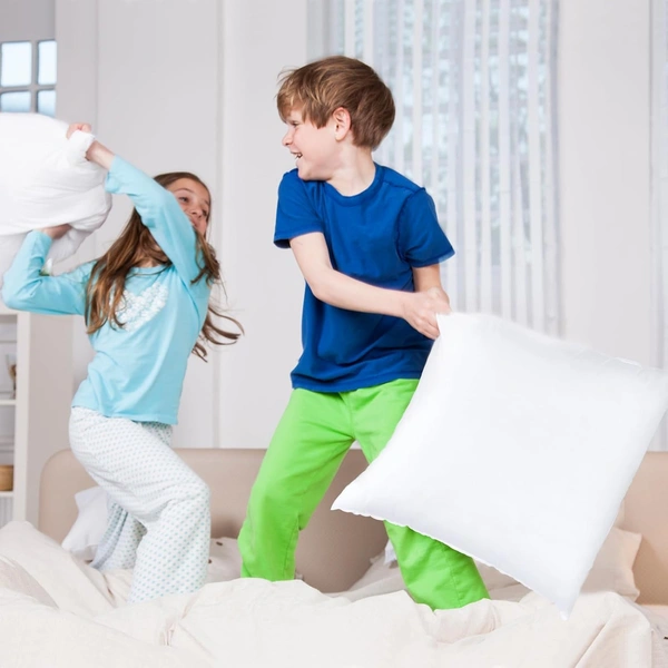 Luxe Home International Luxe Home Stripe Cushion Filler 16 inch x 16 inch for Sofa Cushion Covers (White, Set of 1) - 40x40 Cm, White