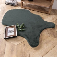 Luxe Home International Luxe Home Super Soft Rabbit Fur Rug - Non-Slip, Plush Floor Mat - 135x90 cm Faux Fur Carpet for Living Room, Bedroom, Nursery, and Decorative Floor Covering - 90X135 CM, Grey
