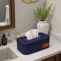 Luxe Home International Luxe Home Tissue Pepper Holder, Decorative Bamboo Napkin or Tissue Holder Box for Bathroom, Kitchen Use, Dinner Table, Toilet, Car Deashboard, Restaurant (Blue, 24x14x9 cm) - 24x14x9 CM, Blue