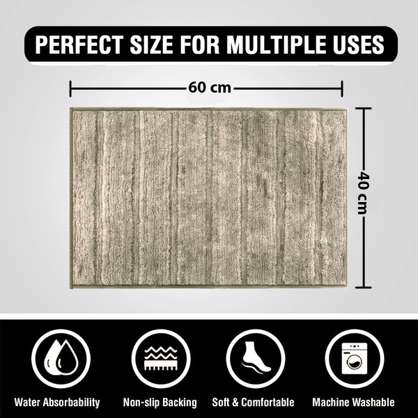 Luxe Home International Luxe Home Toronto Bathmat Super Soft Microfiber Non-Slip Bathroom mat for Home (40x60 cm, Taupe) - 40x60 cm, Taupe