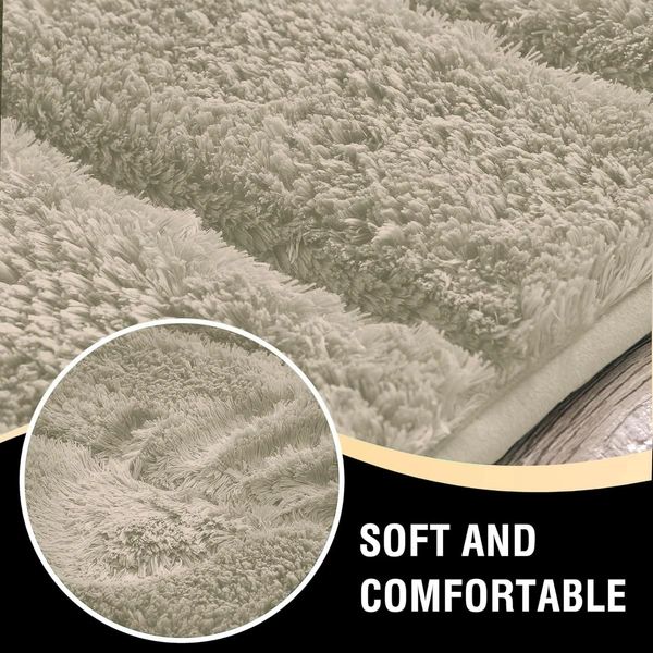 Luxe Home International Luxe Home Toronto Bathmat Super Soft Microfiber Non-Slip Bathroom mat for Home (40x60 cm, Taupe) - 40x60 cm, Taupe