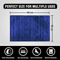 Luxe Home International Luxe Home Toronto Bathmat Super Soft Microfiber Non-Slip Bathroom mat for Home (40x60 cm, Blue) - 40x60 cm, Blue