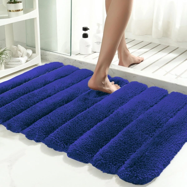 Luxe Home International Luxe Home Toronto Bathmat Super Soft Microfiber Non-Slip Bathroom mat for Home (40x60 cm, Blue) - 40x60 cm, Blue