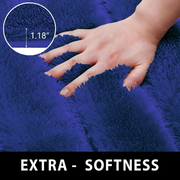 Luxe Home International Luxe Home Toronto Bathmat Super Soft Microfiber Non-Slip Bathroom mat for Home (40x60 cm, Blue) - 40x60 cm, Blue