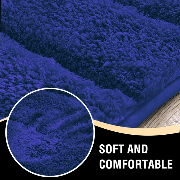 Luxe Home International Luxe Home Toronto Bathmat Super Soft Microfiber Non-Slip Bathroom mat for Home (40x60 cm, Blue) - 40x60 cm, Blue