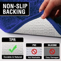 Luxe Home International Luxe Home Toronto Bathmat Super Soft Microfiber Non-Slip Bathroom mat for Home (40x60 cm, Blue) - 40x60 cm, Blue