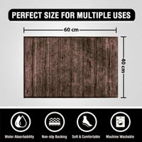 Luxe Home International Luxe Home Toronto Bathmat Super Soft Microfiber Non-Slip Bathroom mat for Home (40x60 cm, Choco) - 40x60 cm, Choco