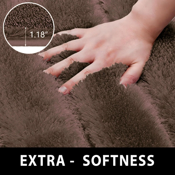 Luxe Home International Luxe Home Toronto Bathmat Super Soft Microfiber Non-Slip Bathroom mat for Home (40x60 cm, Choco) - 40x60 cm, Choco