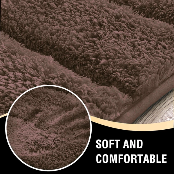 Luxe Home International Luxe Home Toronto Bathmat Super Soft Microfiber Non-Slip Bathroom mat for Home (40x60 cm, Choco) - 40x60 cm, Choco