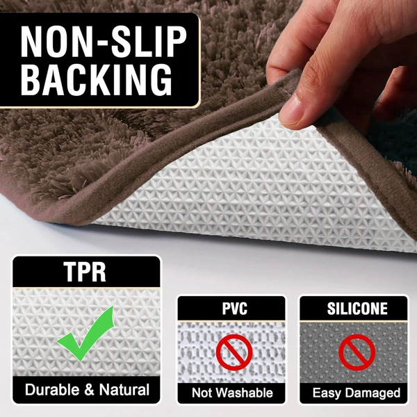 Luxe Home International Luxe Home Toronto Bathmat Super Soft Microfiber Non-Slip Bathroom mat for Home (40x60 cm, Choco) - 40x60 cm, Choco