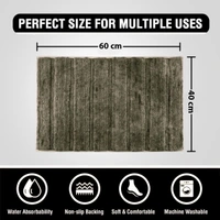 Luxe Home International Luxe Home Toronto Bathmat Super Soft Microfiber Non-Slip Bathroom mat for Home (40x60 cm, Olive) - 40x60 cm, Olive