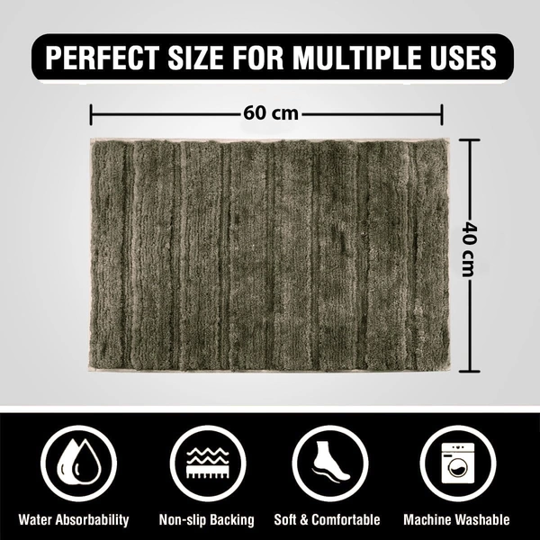 Luxe Home International Luxe Home Toronto Bathmat Super Soft Microfiber Non-Slip Bathroom mat for Home (40x60 cm, Olive) - 40x60 cm, Olive