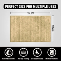 Luxe Home International Luxe Home Toronto Bathmat Super Soft Microfiber Non-Slip Bathroom mat for Home (40x60 cm, Gold) - 40x60 cm, Gold