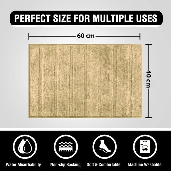 Luxe Home International Luxe Home Toronto Bathmat Super Soft Microfiber Non-Slip Bathroom mat for Home (40x60 cm, Gold) - 40x60 cm, Gold