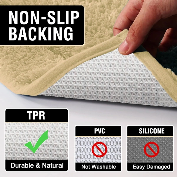 Luxe Home International Luxe Home Toronto Bathmat Super Soft Microfiber Non-Slip Bathroom mat for Home (40x60 cm, Gold) - 40x60 cm, Gold