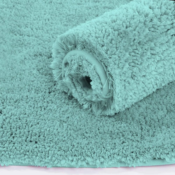 Luxe Home International Luxe Home Vegas Microfiber Bath Mat Super Soft Non Slip Washable Mat for Bathroom, Kitchen, Bedroom, and Home (40x60 cm, Aqua) Pack of 1, Rectangular - 40x60 Cm, Aqua