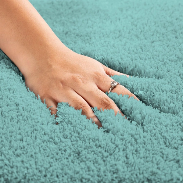 Luxe Home International Luxe Home Vegas Microfiber Bath Mat Super Soft Non Slip Washable Mat for Bathroom, Kitchen, Bedroom, and Home (40x60 cm, Aqua) Pack of 1, Rectangular - 40x60 Cm, Aqua