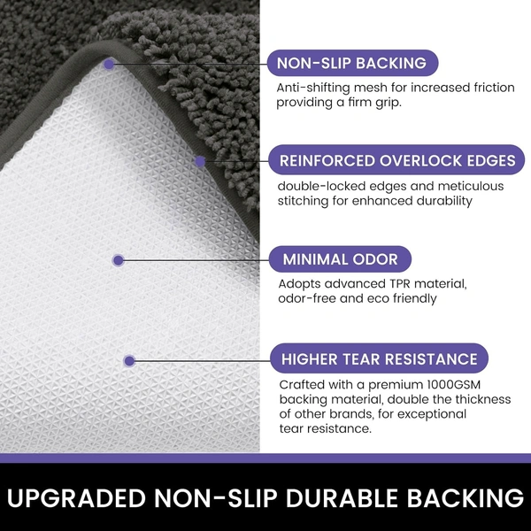 Luxe Home International Bathmat Newman Microfiber 2500 GSM Anti Slip ( Arabic Coffee, 40x60 cm, Pack of 1 ) - 40x60 cm, Arabic Coffee