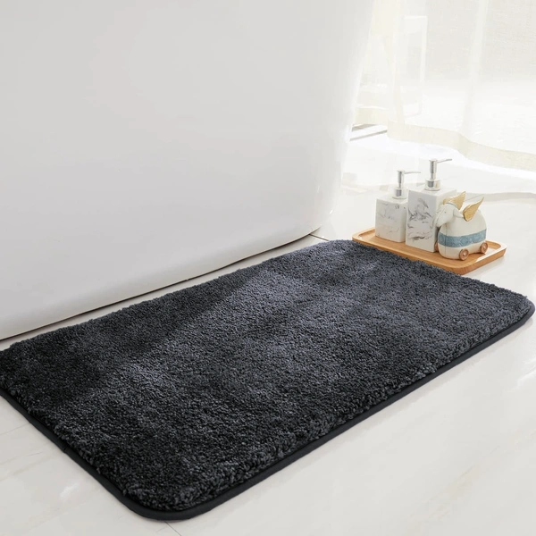 Luxe Home International Bathmat Newman Microfiber 2500 GSM Anti Slip ( Anthrea, 45x75 cm, Pack of 1 ) - 45x75 cm, Anthrea