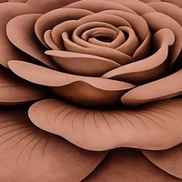 Luxe Home International Mat 3D Rose Flower Shaped Floral Design, Soft, Anti Slip Skid, Floor Mat for Bathroom, Bedroom, Living Room, Balcony (Brown, 67x71 cm) - 67x71 cm, Brown Rose