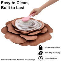 Luxe Home International Mat 3D Rose Flower Shaped Floral Design, Soft, Anti Slip Skid, Floor Mat for Bathroom, Bedroom, Living Room, Balcony (Brown, 67x71 cm) - 67x71 cm, Brown Rose