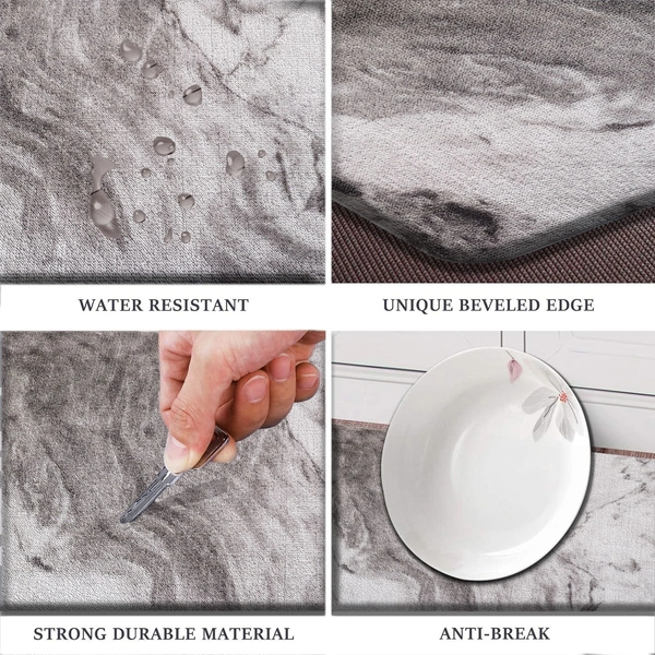 Luxe Home International Cuba PVC Loop Utility Anti-Fatigue Indoor/Outdoor Mats for Home | Cushioned, Non Slip, Washable | Mat for Kitchen, Garage & More - 45x75 cm, Brown