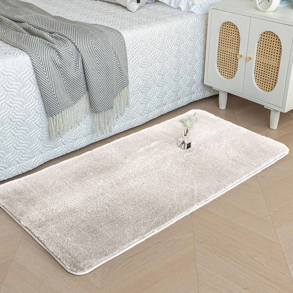 Luxe Home International Rectangular Bath Mat Super Soft Anti Skid Rabbit Fur (1000 GSM) Bathroom Mats for Bedroom, Door, Kitchen Floor (60 X 90 Cm, Skin) Pack of 1 - 60x90 cm, Skin