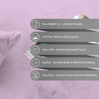 Luxe Home International Rectangular Carpet Super Soft Anti Skid Rabbit Fur (1000 Gsm) Bathroom Mats For Bedroom, Door, Kitchen Floor (3 X 5 Ft, Lilac) Pack Of 1 - 3x5 Ft, Lilca