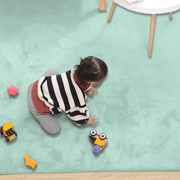 Luxe Home International Rectangular Carpet Super Soft Anti Skid Rabbit Fur (1000 Gsm) Bathroom Mats For Bedroom, Door, Kitchen Floor (4 X 6 Ft, Lime) Pack Of 1 - 4x6 Ft, Lime