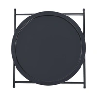 Luxe Home International Round Metal Side Table for Living Room & Bedroom Modern Bedside Table, Coffee Table, Corner Table with Sturdy Iron Frame, 33x33x48-Small - 33x33x48cm, Black