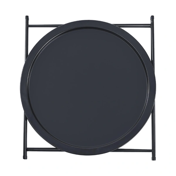 Luxe Home International Round Metal Side Table for Living Room & Bedroom Modern Bedside Table, Coffee Table, Corner Table with Sturdy Iron Frame, 33x33x48-Small - 33x33x48cm, Black