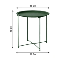 Luxe Home International Round Metal Side Table for Living Room & Bedroom Modern Bedside Table, Coffee Table, Corner Table with Sturdy Iron Frame, Blue, 33x33x48-Small - 33x33x48cm, Green