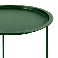 Luxe Home International Round Metal Side Table for Living Room & Bedroom Modern Bedside Table, Coffee Table, Corner Table with Sturdy Iron Frame, Blue, 33x33x48-Small - 33x33x48cm, Green