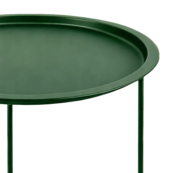 Luxe Home International Round Metal Side Table for Living Room & Bedroom Modern Bedside Table, Coffee Table, Corner Table with Sturdy Iron Frame, Blue, 33x33x48-Small - 33x33x48cm, Green