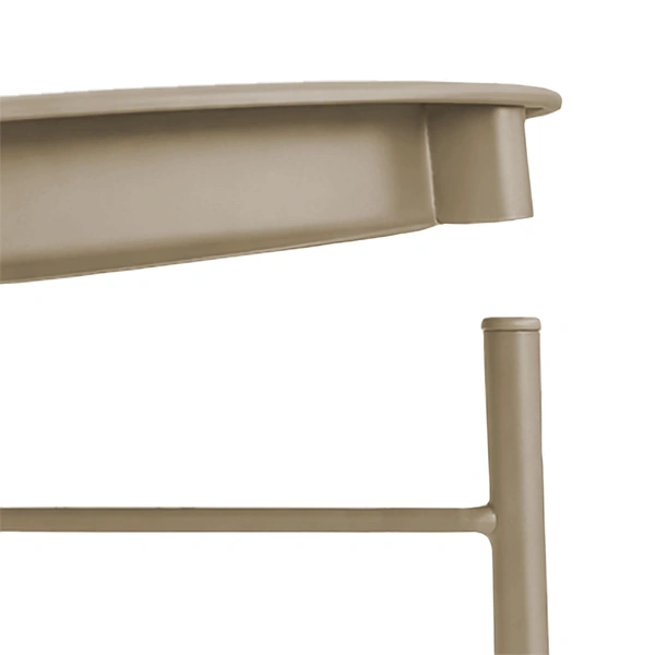 Luxe Home International Round Metal Side Table for Living Room & Bedroom Modern Bedside Table, Coffee Table, Corner Table with Sturdy Iron Frame, Silver, 33x33x48-Small - 33x33x48cm, Taupe