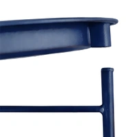 Luxe Home International Round Metal Side Table for Living Room & Bedroom Modern Bedside Table, Coffee Table, Corner Table with Sturdy Iron Frame, Black, 33x33x48-Small - 33x33x48cm, Blue