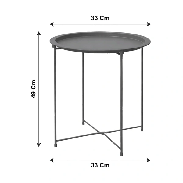 Luxe Home International Round Metal Side Table for Living Room & Bedroom Modern Bedside Table, Coffee Table, Corner Table with Sturdy Iron Frame, Green, 33x33x48-Small - 33x33x48cm, Silver