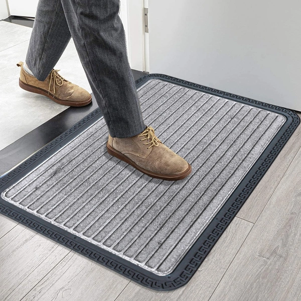 Luxe Home International Rubber Doormats Entrance Foot mate water absorbing Door Mat For Bathroom Floor, Room Mats, Size 40x60 cm, Silver - 40x60 cm, Red