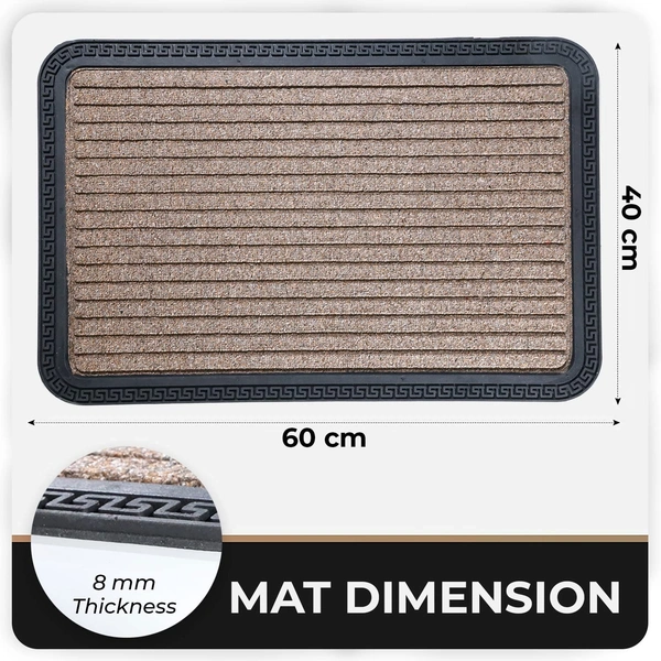 Luxe Home International Rubber Doormats Entrance Foot mate water absorbing Door Mat For Bathroom Floor, Room Mats - 40x60 cm, Beige