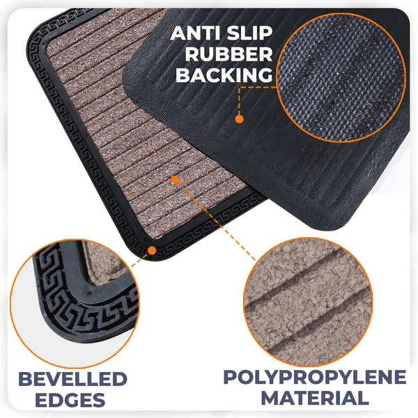 Luxe Home International Rubber Doormats Entrance Foot mate water absorbing Door Mat For Bathroom Floor, Room Mats - 40x60 cm, Beige