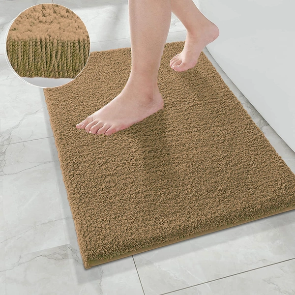 Luxe Home International Bathmat Sensuous Microfiber 2500 GSM Anti-Skid ( Antigold , 45 Cm x 75 Cm , Pack of 1 ) - 45x75 cm, Anti Gold