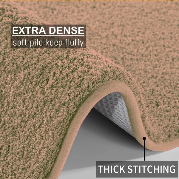 Luxe Home International Bathmat Sensuous Microfiber 2500 GSM Anti-Skid ( Antigold , 60 Cm x 90 Cm , Pack of 1 ) - 60x90 cm, Anti Gold