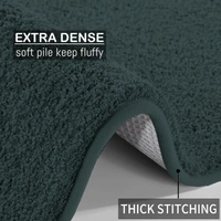 Luxe Home International Bathmat Sensuous Microfiber 2500 GSM Anti-Skid ( H.Green , 40 Cm x 60 Cm , Pack of 1 ) - 40x60 cm, Anthra