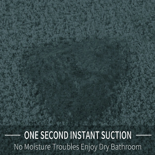 Luxe Home International Bathmat Sensuous Microfiber 2500 GSM Anti-Skid ( H.Green , 40 Cm x 60 Cm , Pack of 1 ) - 40x60 cm, Anthra
