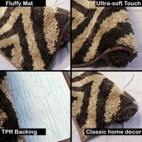 Luxe Home International Tokyo Crosswave Bathmat Microfiber Anti Skid Super Soft 1 Pieces ( Coffee, 45 Cm x 75 Cm ) - 45x75 cm, Coffee