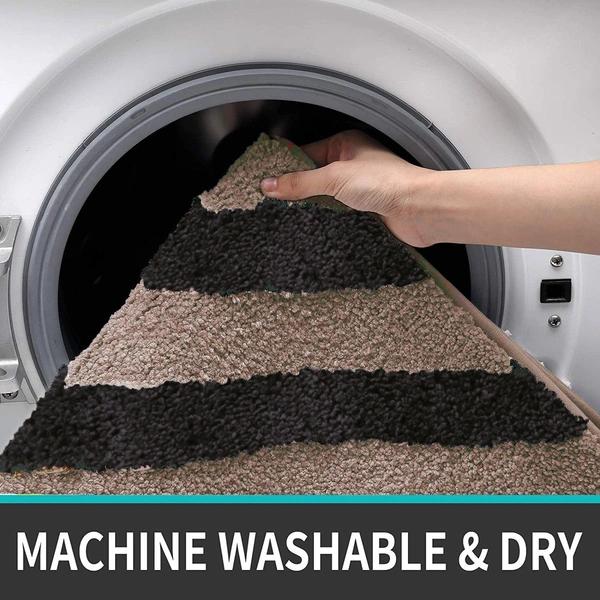 Luxe Home International Tokyo Crosswave Bathmat Microfiber Anti Skid Super Soft 1 Pieces ( Coffee, 45 Cm x 75 Cm ) - 45x75 cm, Coffee