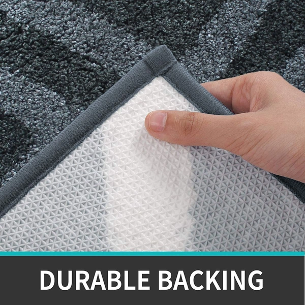 Luxe Home International Tokyo Crosswave Bathmat Microfiber Anti Skid Super Soft 1 Pieces ( Grey, 45 Cm x 75 Cm ) - 45x75 cm, Grey