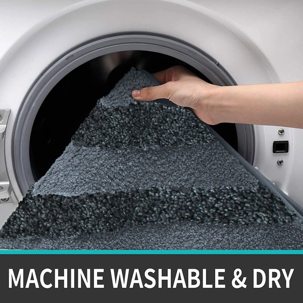 Luxe Home International Tokyo Crosswave Bathmat Microfiber Anti Skid Super Soft 1 Pieces ( Grey, 45 Cm x 75 Cm ) - 45x75 cm, Grey