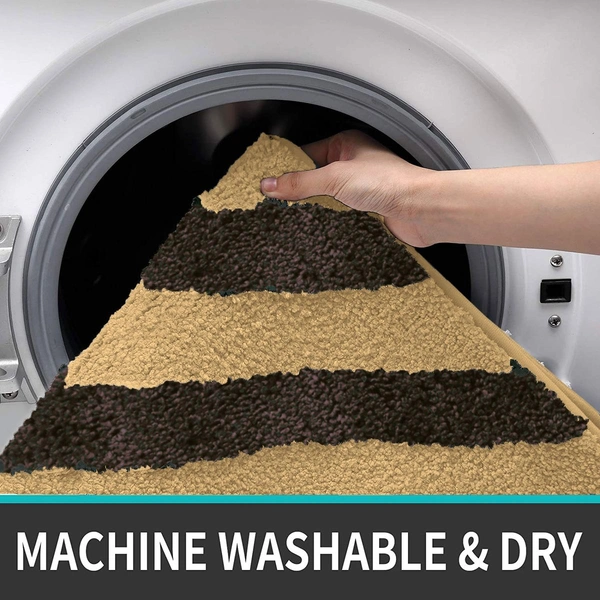 Luxe Home International Tokyo Crosswave Bathmat Microfiber Anti Skid Super Soft 1 Pieces ( Chocolate, 45 Cm x 75 Cm ) - 45x75 cm, Chocolate